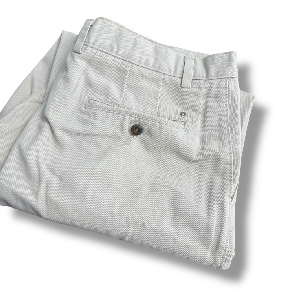 Claiborne Mens Khaki Cotton Twill Straight Leg Dress Pants 38x29 (36x29)